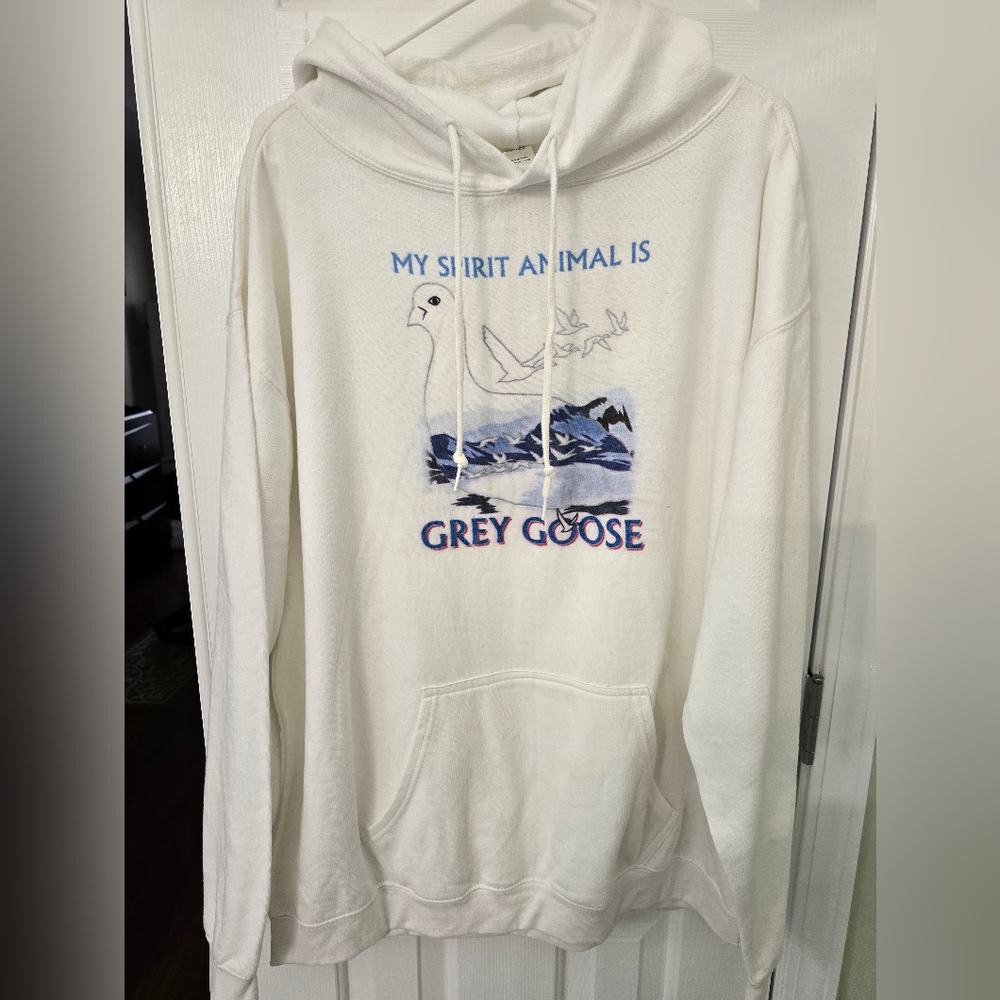 Bespoke White Hoodie Grey Goose NEW WITHOUT TAGS XXL